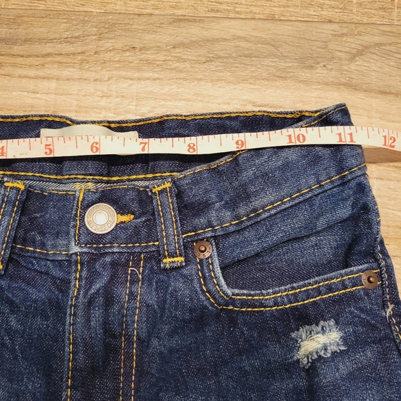 Levi's Distressed 502 Regular Taper Denim Jeans Unisex Kids 7 - Picture 8 of 10